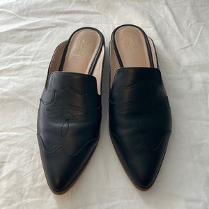 Shelly’s London black Dora mule